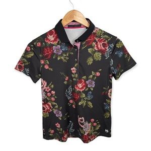 Greyson Golf Small Shirt Womens Floral Polo Graphic Short Sleeve Multicolor RARE